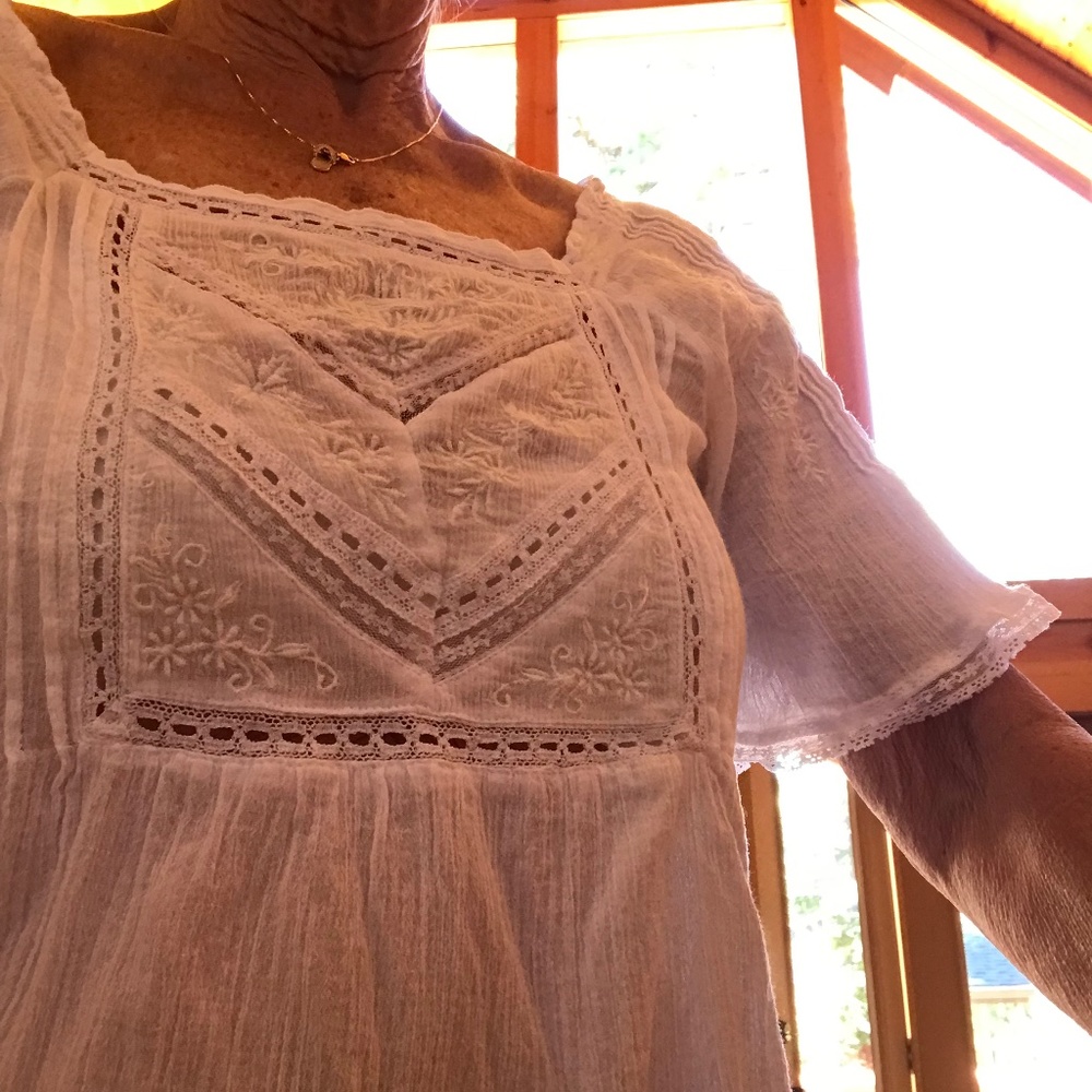 Lucky Brand Boho Embroidered Top